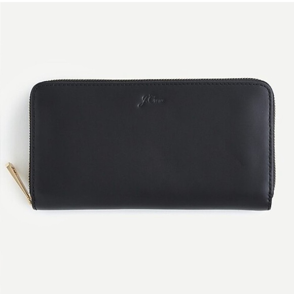 J. Crew Handbags - J. Crew Harper continental wallet Black Italian leather Monogrammed SVA K3215
